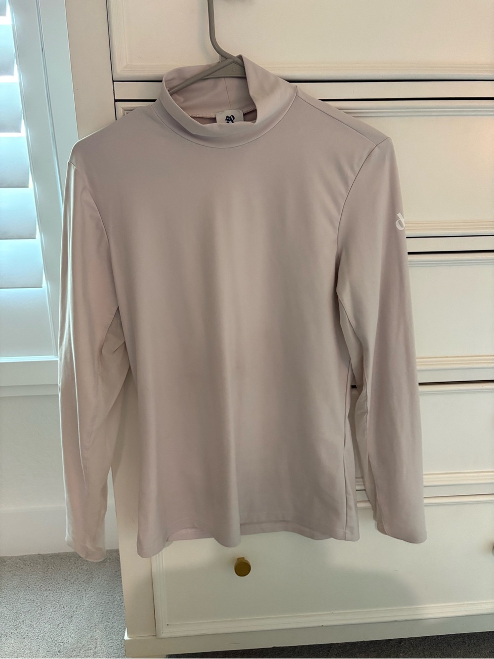 DADA Sport Equestrian light pink mock neck riding shirt size M